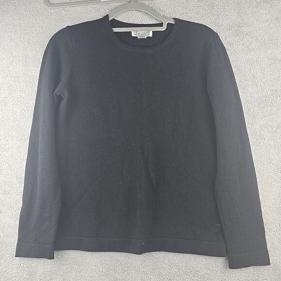 Sutton‎ Studio Womens Size Small Black Cashmere Crewneck Pullover Sweater Top - Picture 1 of 8
